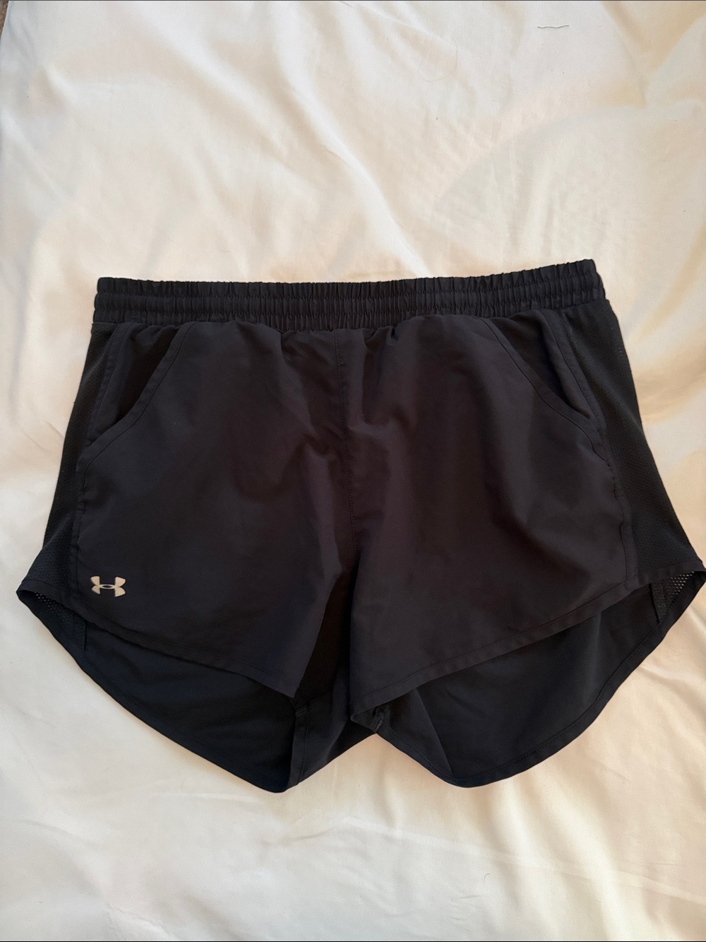Under Armour Women’s Black Athletic Mesh-Trim Shorts
